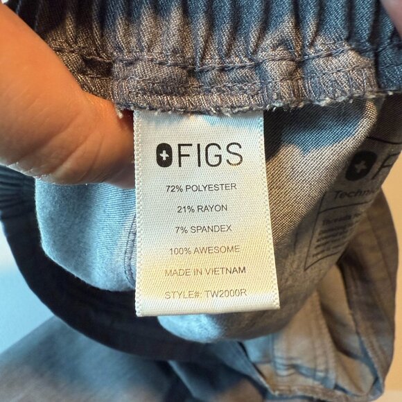 Figs Women M/L Scrub Set Casma Top Yola Skinny Pant Gray Drawstring Nurse Tech - Picture 10 of 14